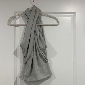 Zara Silver Halter Top